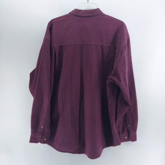 Eddie Bauer Mens Bainbridge flannel purple heavyweight Button Down Sz XL - Picture 2 of 8